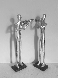 Silver Musician Decorative Sculpture