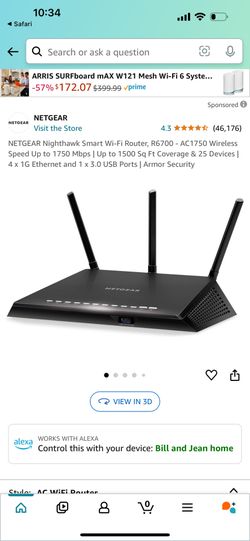 Netgear Nighthawk AC1750 Wireless Router