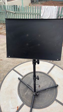 Black Music Stand with Folding Tripod Base