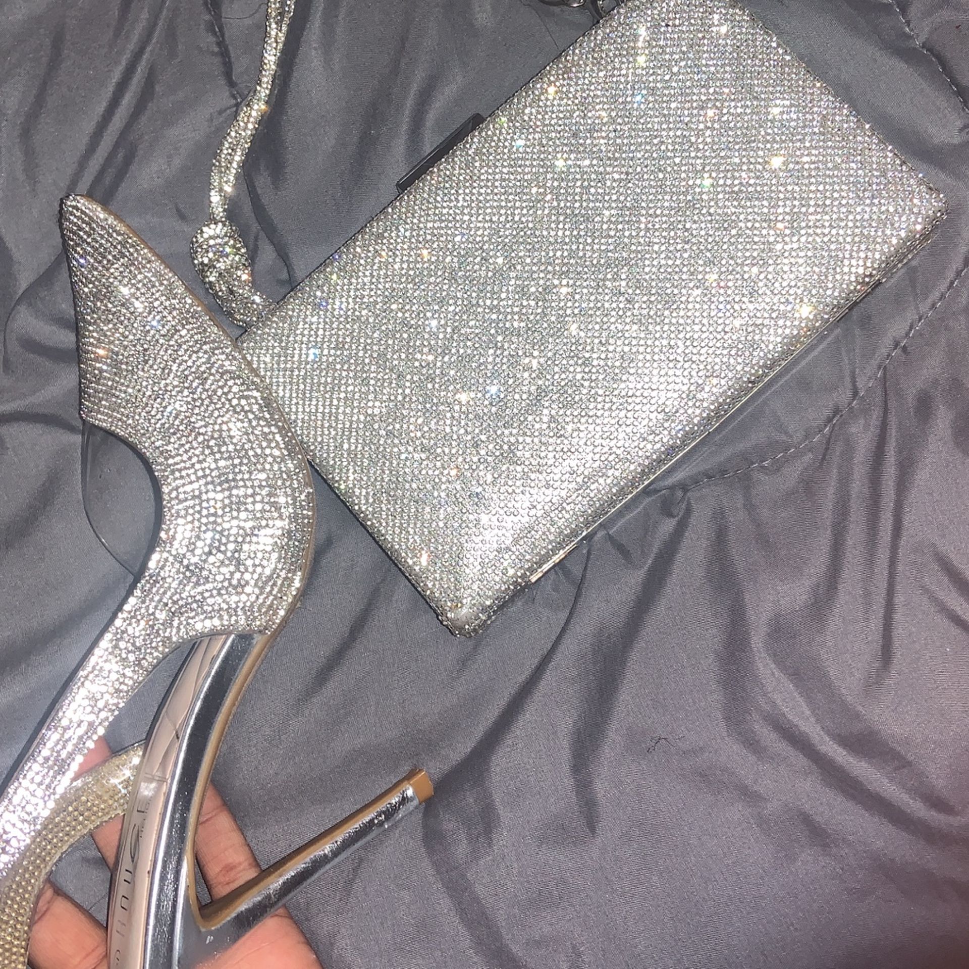 diamond purse & heels