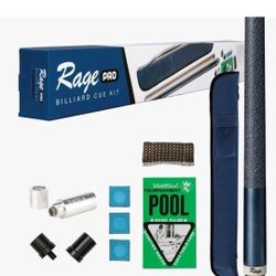 BRAND NEW..Rage Pro Billiard Cue Kit-Blue/Leather Wrap