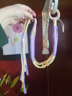 Handmade Macrame Plant Hanger with Wood Ring