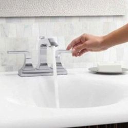 KOHLER Rubicon 4 in. Centerset 2-Handle Bathroom Faucet in Polished Chrome