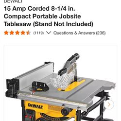 Dewalt 8/14 Table Saw 