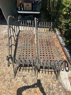 Wrought Iron Patio Bench Frames – Set of 2