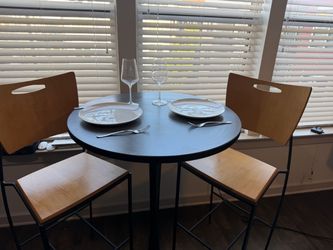 3-Piece Pub / Tall Bistro Table Set – Heavy-Duty Wood & Iron
