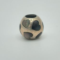Pandora love me black mother of pearl charm