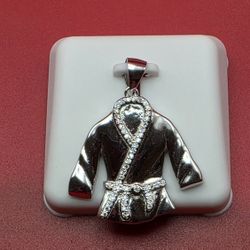 🥋 ICED MARTIAL ARTS GI PENDANT | RHODIUM-PLATED 925 SILVER 🥋