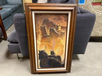 Original Painting of Galloping Horses By Delberta Murphy