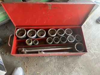 Heavy Duty Large Socket Set w/ Breaker Bar – Industrial / Truck Size