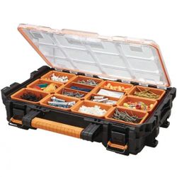 Pro Gear System Gen 2.0 Stackable Durable Weather Resistant 10-Compartment Small Parts Organizer with Removable Bins