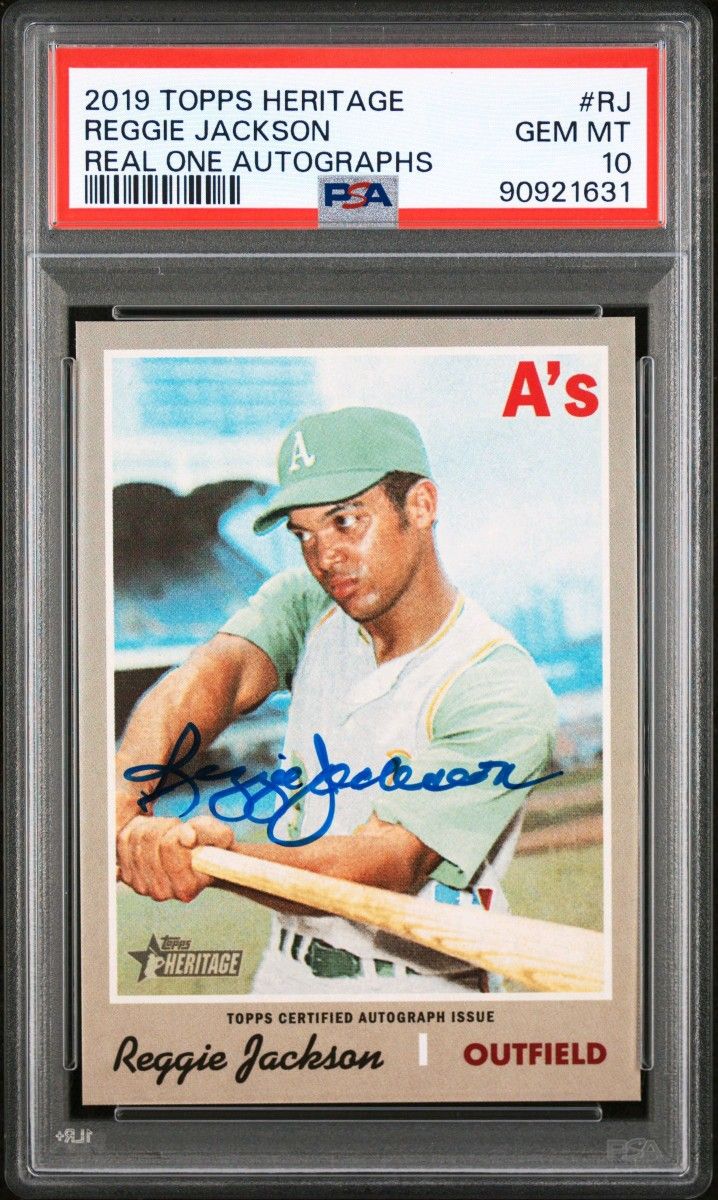 2019 Reggie Jackson Topps Heritage Real One Auto PSA10