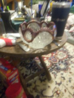 Antique Crystal Bowl & Serving Plate 