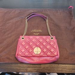 Kate Spade Magenta/ Pink quilted clutch with straps : Cynthia Astor court quilted leather shoulder 