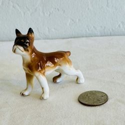 Vintage bone china miniature figurine bulldog