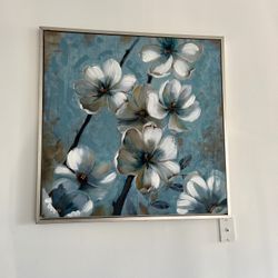 Large Framed Floral Wall Art – Elegant Statement Piece (Pickup Today!)