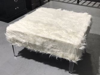 Ottoman glam new shaggy coffee table