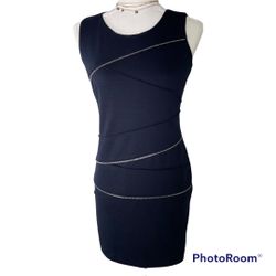Navy Michael Kors Zippered Bodycon Dress