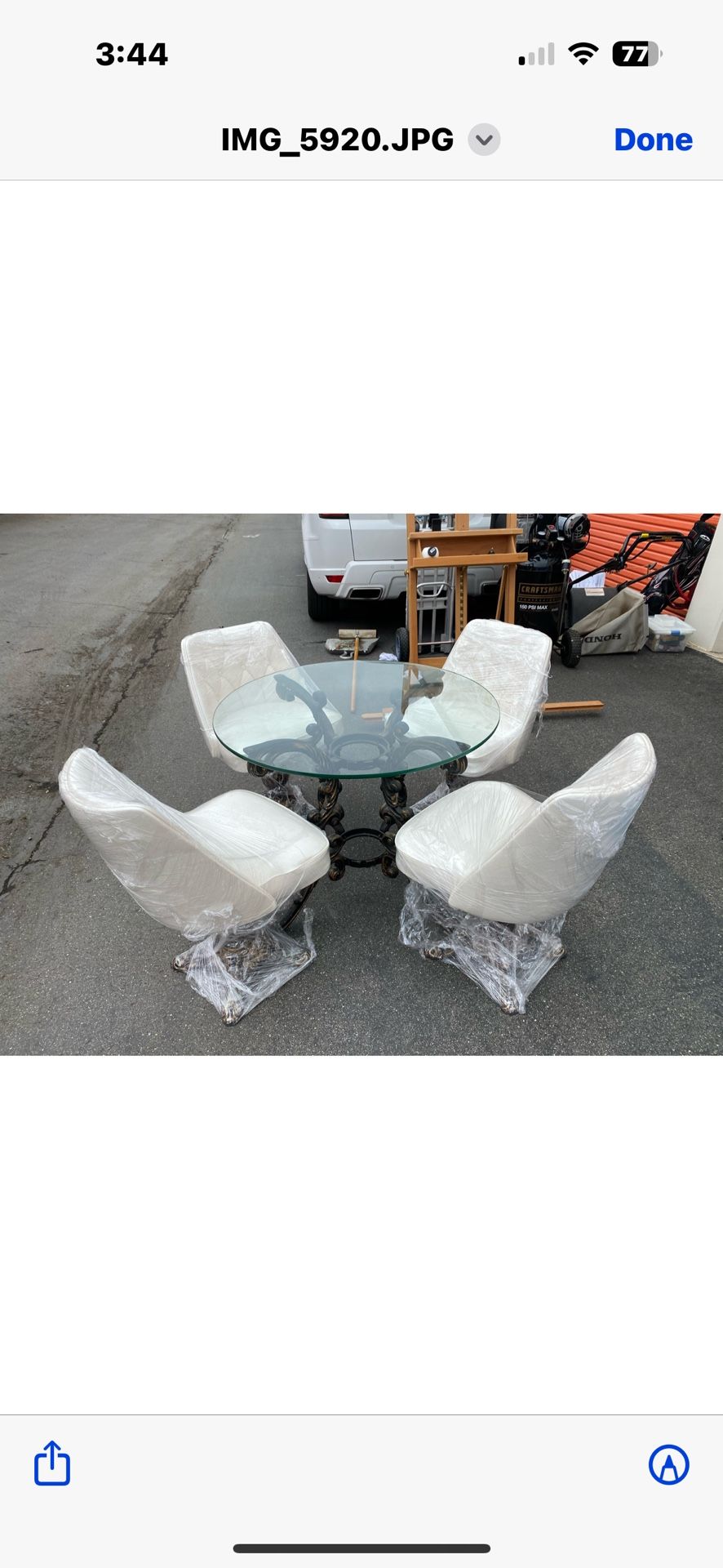 Mid Century Glass Table And Chairs