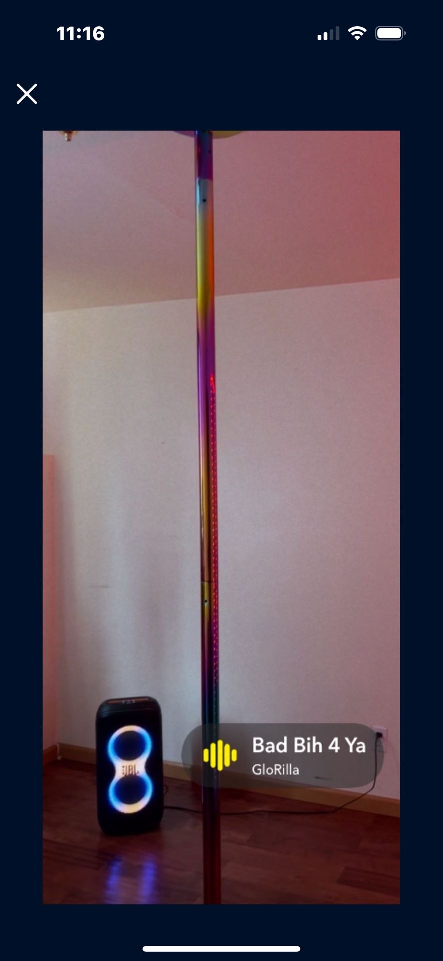 It’s a brand new mermaid stripper pole.