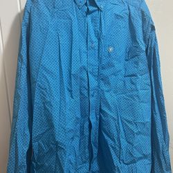 Ariat Men's Blue Patterned Long Sleeve Shirt XXL