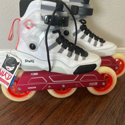 GAWDS ATON URBAN - WHITE/RED CP INLINE SKATES US SIZE 7