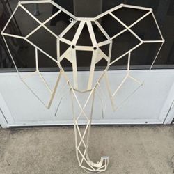 Metal Elephant Wall Sculpture Modern Geometric Hanging Art