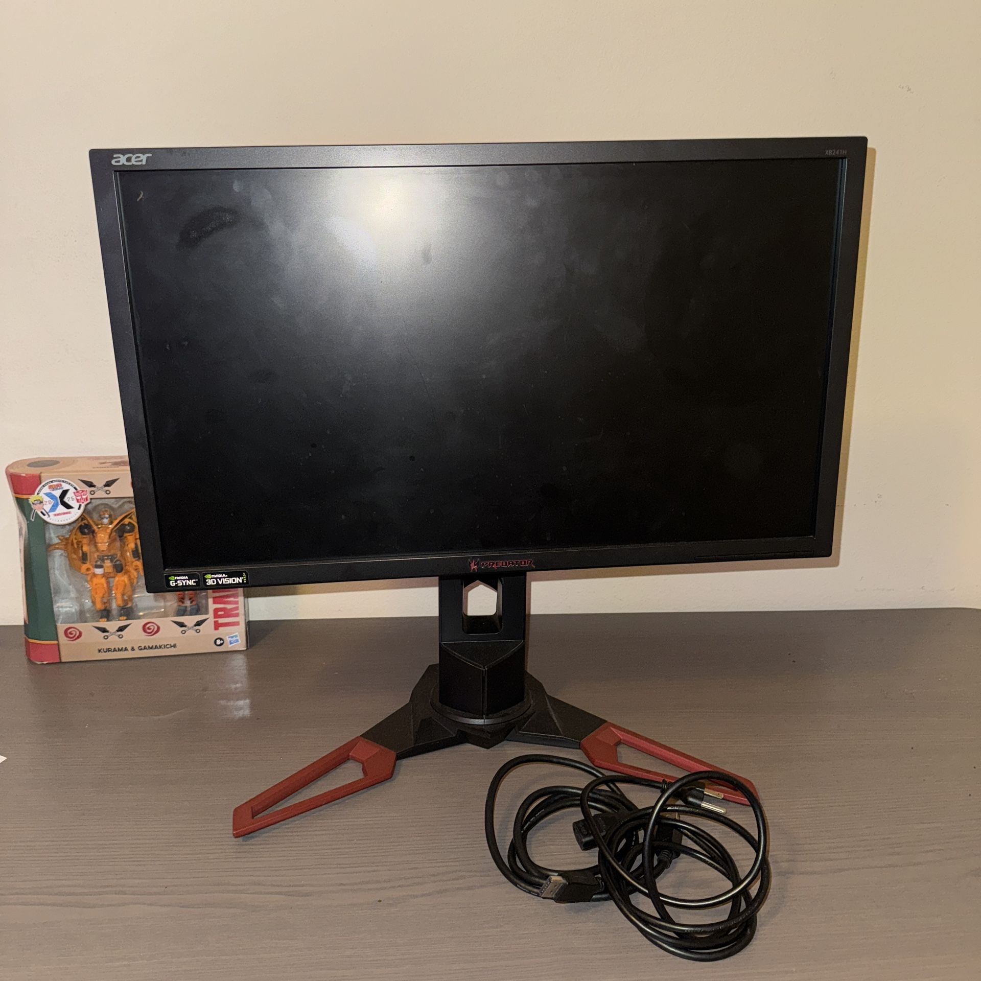Acer XB241H G Sync 24” 144Hz Gaming Monitor + Display Port Cord