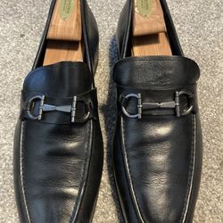 Mens Black Leather Salvatore Ferragamo Sz 9.5