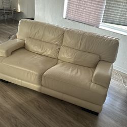 White Leather Couch OBO 
