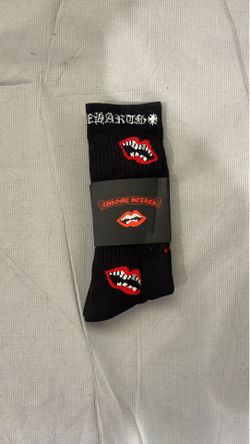 Black And Red Chrome Heart Socks