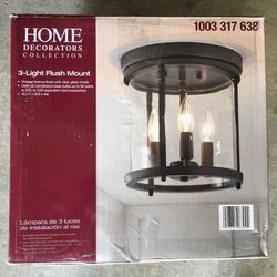 Home Decorators Collection 3-Light Vintage Bronze Flush Mount Light