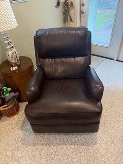 Dark brown leather recliner