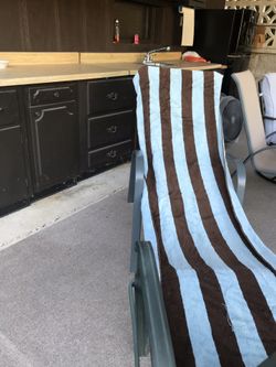 Ultimate Plush Chaise Lounger Covers - Outdoor( 3 Total - 2 faded blue, 1 striped)