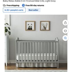 Light Gray 3-1 Convertible Crib (Brand New)