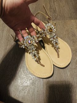 ASOS Embellished Jeweled Thong Sandals - Size 9