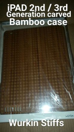 New Wurkin Stiffs ipad carved bamboo wood case gift 2nd 3rd generation