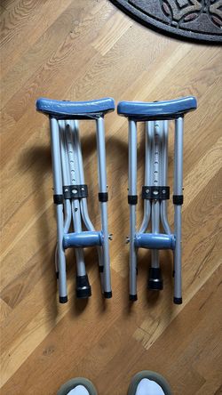 A Pair of Light-weight Folding Aluminum Crutches