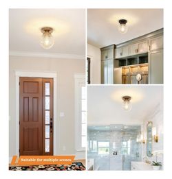 DSMJFU Brass Semi Flush Mount Ceiling Light,