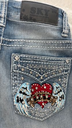 jeans with rhinestone detailing