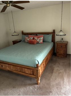 Bed, frame and nightstands