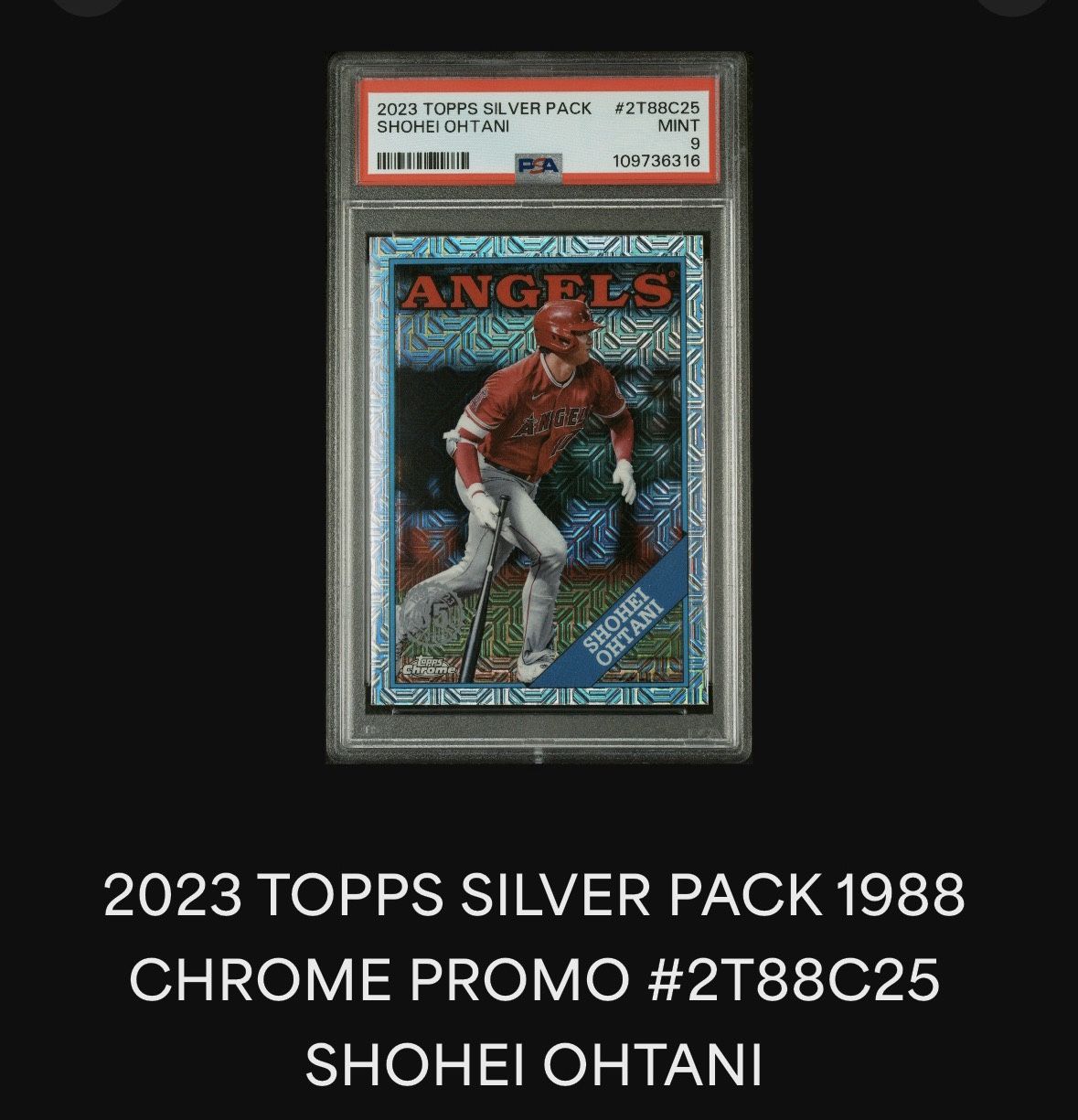 2023 Topps silver Back Shohei Ohtani PSA 9