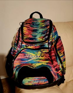 Speedo Teamster 35L Multicolor Swirl Swim Backpack Bag w/ Padded Straps