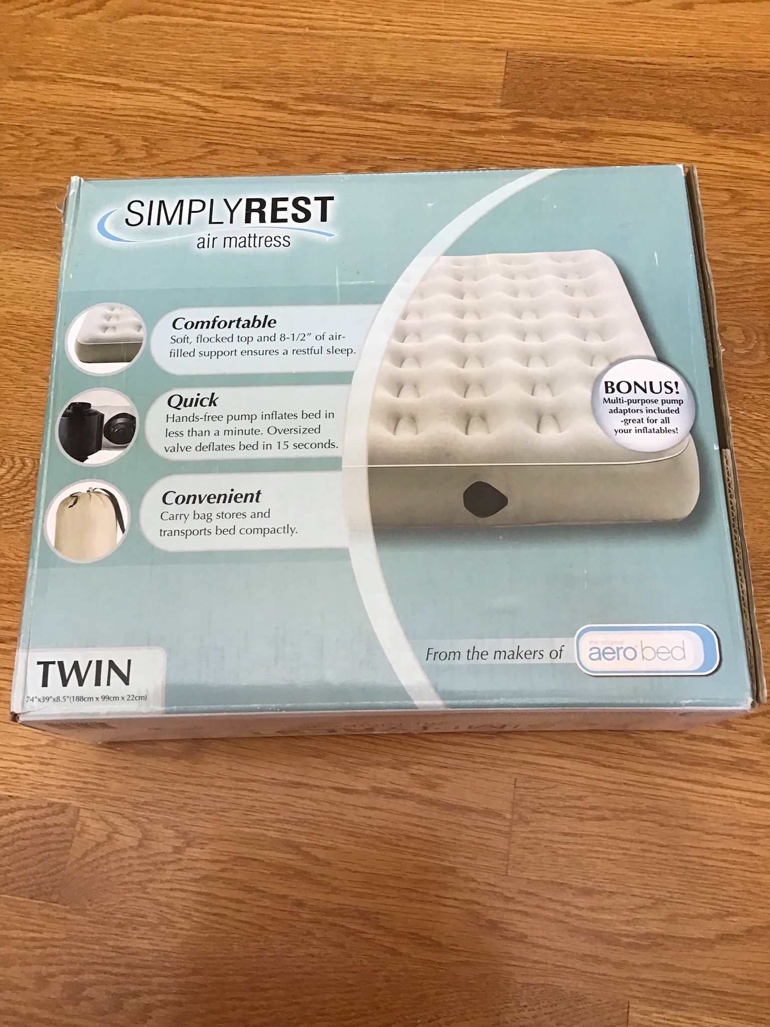 Air Mattress - SimplyRest by Aerobed.  (Brand New In Box)
