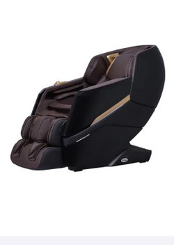 LUXE 3D Brown Faux leather Powered Reclining Massage Chair