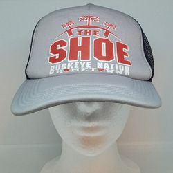 OHIO STATE BUCKEYES NATION Gray Snapback Mesh Trucker Cap Hat THE SHOE