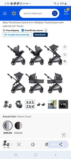 Baby Trend Sonar Switch 6-in-1 Modular Travel System with (with EZ-Lift™ PLUS) $160