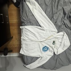 White denim Tears University Zip Up