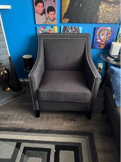 🪑 Stylish Nailhead Accent Chair – $30