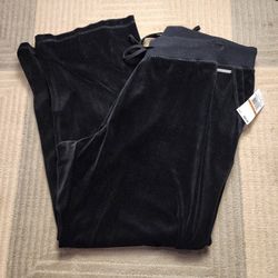 NEW Michael Kors Velour Draw String Pants Wide Leg Soft BLACK Women’s Size 3XL 